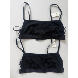 Lot of 2 Aerie Cotton Bralettes in Black Size S